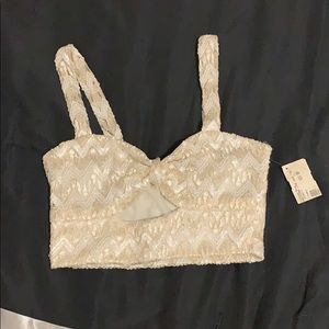 White/gold bralette Auditions sold by Fashion Nova